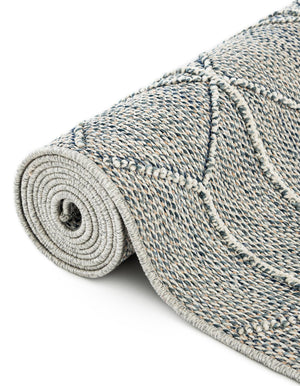 Light Blue 4' 1 x 6' 1 Symphony Outdoor Rectangle Area Rug Weather Resistant for Patio, Deck, Terrace, Balcony, Porch Durable Outside Carpet for Sale at Rug Engine