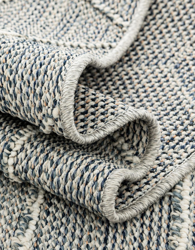 Light Blue 10' x 14' 1 Symphony Outdoor Rectangle Area Rug Weather Resistant for Patio, Deck, Terrace, Balcony, Porch Durable Outside Carpet for Sale at Rug Engine