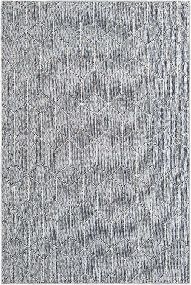 Light Blue 5' 3 x 8' Symphony Outdoor Rectangle Area Rug Weather Resistant for Patio, Deck, Terrace, Balcony, Porch Durable Outside Carpet for Sale at Rug Engine