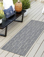 Light Blue 2' x 6' 1 Symphony Outdoor Runner Area Rug Weather Resistant for Patio, Deck, Terrace, Balcony, Porch Durable Outside Carpet for Sale at Rug Engine
