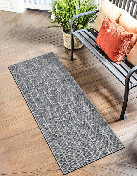 Light Blue 2' x 6' 1 Symphony Outdoor Runner Area Rug Weather Resistant for Patio, Deck, Terrace, Balcony, Porch Durable Outside Carpet for Sale at Rug Engine