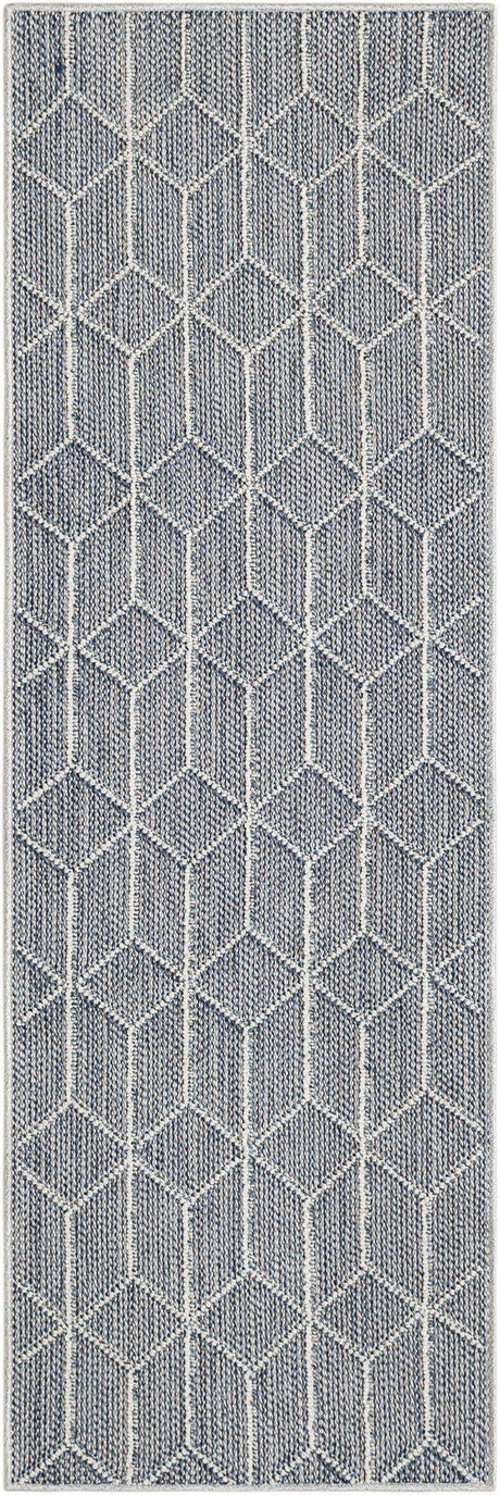 Light Blue 2' x 6' 1 Symphony Outdoor Runner Area Rug Weather Resistant for Patio, Deck, Terrace, Balcony, Porch Durable Outside Carpet for Sale at Rug Engine