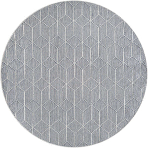 Light Blue 7' 10 x 7' 10 Symphony Outdoor Round Area Rug Weather Resistant for Patio, Deck, Terrace, Balcony, Porch Durable Outside Carpet for Sale at Rug Engine