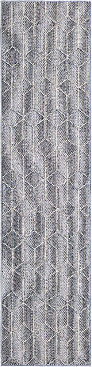 Light Blue 2' x 8' Symphony Outdoor Runner Area Rug Weather Resistant for Patio, Deck, Terrace, Balcony, Porch Durable Outside Carpet for Sale at Rug Engine