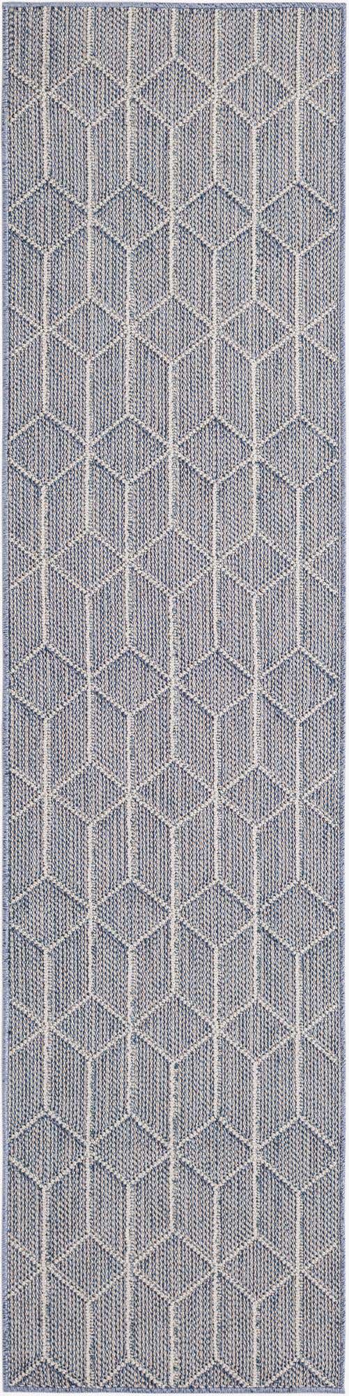 Light Blue 2' x 8' Symphony Outdoor Runner Area Rug Weather Resistant for Patio, Deck, Terrace, Balcony, Porch Durable Outside Carpet for Sale at Rug Engine