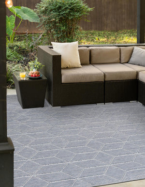 Light Blue 7' 10 x 7' 10 Symphony Outdoor Square Area Rug Weather Resistant for Patio, Deck, Terrace, Balcony, Porch Durable Outside Carpet for Sale at Rug Engine