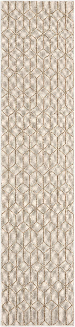 Beige 2' 7 x 12' Symphony Outdoor Runner Area Rug Weather Resistant for Patio, Deck, Terrace, Balcony, Porch Durable Outside Carpet for Sale at Rug Engine