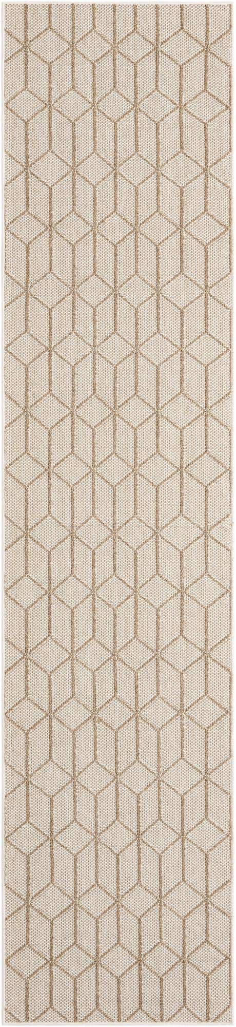 Beige 2' 7 x 12' Symphony Outdoor Runner Area Rug Weather Resistant for Patio, Deck, Terrace, Balcony, Porch Durable Outside Carpet for Sale at Rug Engine