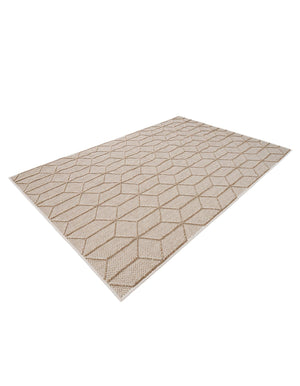 Beige 4' 1 x 6' 1 Symphony Outdoor Rectangle Area Rug Weather Resistant for Patio, Deck, Terrace, Balcony, Porch Durable Outside Carpet for Sale at Rug Engine