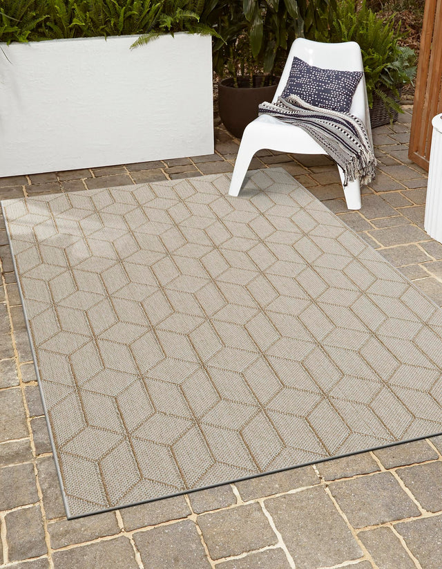 Beige 10' x 14' 1 Symphony Outdoor Rectangle Area Rug Weather Resistant for Patio, Deck, Terrace, Balcony, Porch Durable Outside Carpet for Sale at Rug Engine