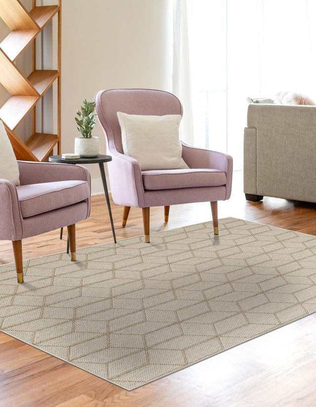 Beige 9' x 12' Symphony Outdoor Rectangle Area Rug Weather Resistant for Patio, Deck, Terrace, Balcony, Porch Durable Outside Carpet for Sale at Rug Engine