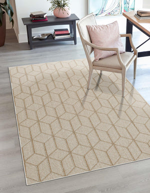 Beige 7' 10 x 10' Symphony Outdoor Rectangle Area Rug Weather Resistant for Patio, Deck, Terrace, Balcony, Porch Durable Outside Carpet for Sale at Rug Engine
