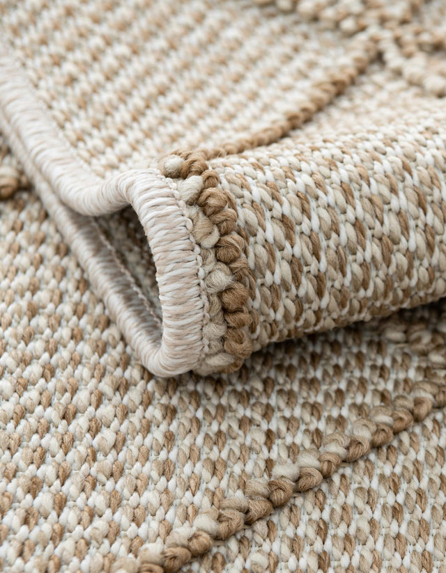 Beige 4' 1 x 6' 1 Symphony Outdoor Rectangle Area Rug Weather Resistant for Patio, Deck, Terrace, Balcony, Porch Durable Outside Carpet for Sale at Rug Engine