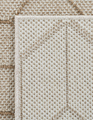 Beige 4' 1 x 6' 1 Symphony Outdoor Rectangle Area Rug Weather Resistant for Patio, Deck, Terrace, Balcony, Porch Durable Outside Carpet for Sale at Rug Engine