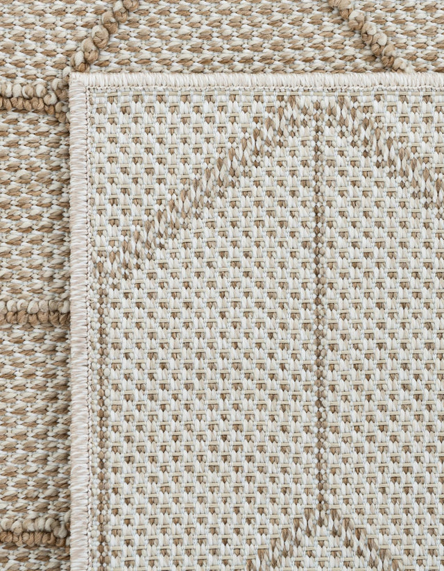 Beige 4' 1 x 6' 1 Symphony Outdoor Rectangle Area Rug Weather Resistant for Patio, Deck, Terrace, Balcony, Porch Durable Outside Carpet for Sale at Rug Engine