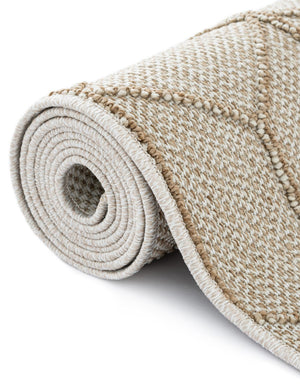 Beige 4' 1 x 6' 1 Symphony Outdoor Rectangle Area Rug Weather Resistant for Patio, Deck, Terrace, Balcony, Porch Durable Outside Carpet for Sale at Rug Engine