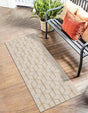 Beige 2' 7 x 12' Symphony Outdoor Runner Area Rug Weather Resistant for Patio, Deck, Terrace, Balcony, Porch Durable Outside Carpet for Sale at Rug Engine