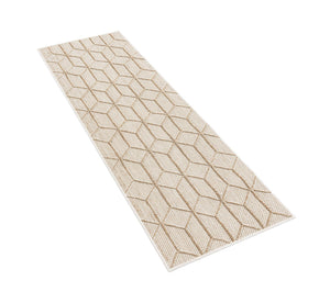 Beige 2' x 6' 1 Symphony Outdoor Runner Area Rug Weather Resistant for Patio, Deck, Terrace, Balcony, Porch Durable Outside Carpet for Sale at Rug Engine