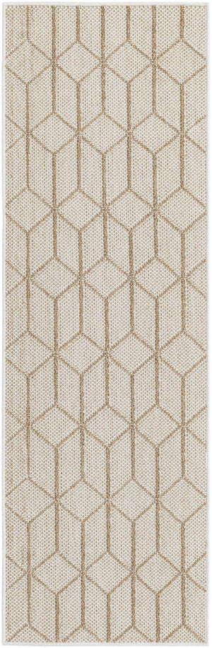 Beige 2' x 6' 1 Symphony Outdoor Runner Area Rug Weather Resistant for Patio, Deck, Terrace, Balcony, Porch Durable Outside Carpet for Sale at Rug Engine