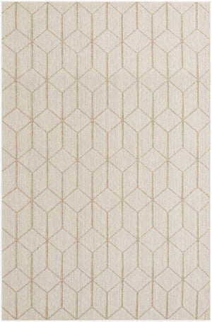 Beige 6' 1 x 9' Symphony Outdoor Rectangle Area Rug Weather Resistant for Patio, Deck, Terrace, Balcony, Porch Durable Outside Carpet for Sale at Rug Engine