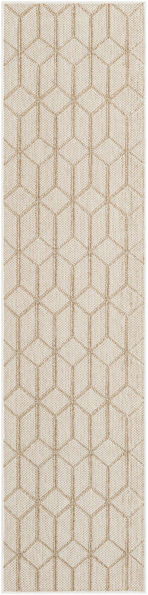 Beige 2' x 8' Symphony Outdoor Runner Area Rug Weather Resistant for Patio, Deck, Terrace, Balcony, Porch Durable Outside Carpet for Sale at Rug Engine
