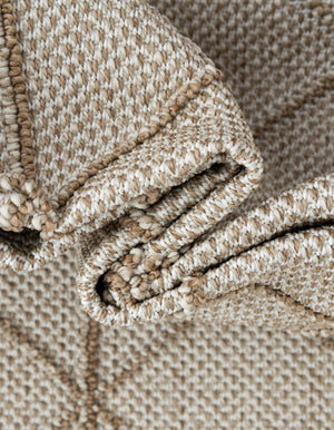 Beige 7' 10 x 7' 10 Symphony Outdoor Square Area Rug Weather Resistant for Patio, Deck, Terrace, Balcony, Porch Durable Outside Carpet for Sale at Rug Engine