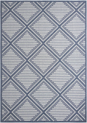Navy Blue 10' x 14' 1 Symphony Outdoor Rectangle Area Rug Weather Resistant for Patio, Deck, Terrace, Balcony, Porch Durable Outside Carpet for Sale at Rug Engine