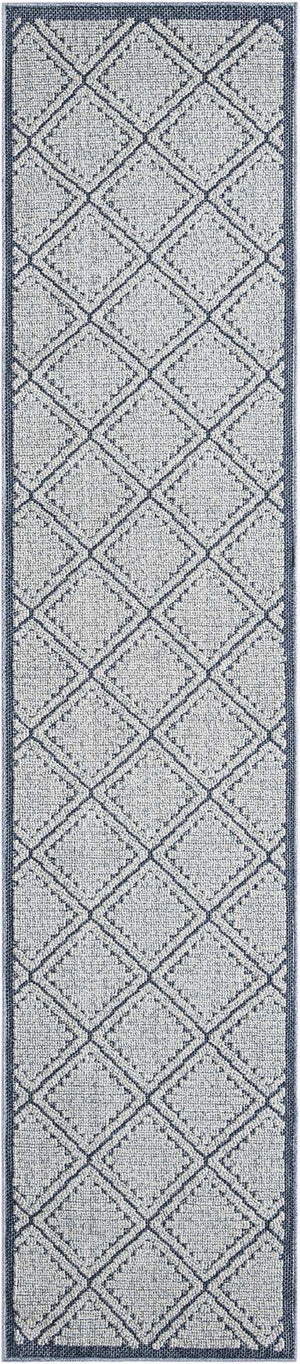 Navy Blue 2' 7 x 12' Symphony Outdoor Runner Area Rug Weather Resistant for Patio, Deck, Terrace, Balcony, Porch Durable Outside Carpet for Sale at Rug Engine