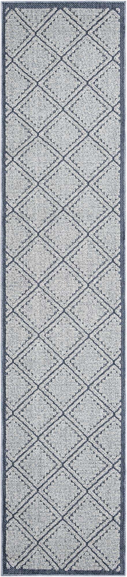 Navy Blue 2' 7 x 12' Symphony Outdoor Runner Area Rug Weather Resistant for Patio, Deck, Terrace, Balcony, Porch Durable Outside Carpet for Sale at Rug Engine