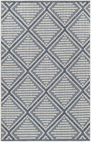Navy Blue 4' 1 x 6' 1 Symphony Outdoor Rectangle Area Rug Weather Resistant for Patio, Deck, Terrace, Balcony, Porch Durable Outside Carpet for Sale at Rug Engine