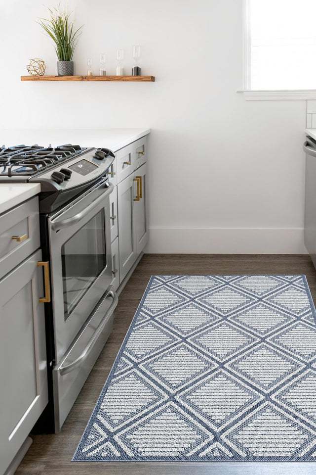 Navy Blue 8' x 10' Symphony Outdoor Rectangle Rug