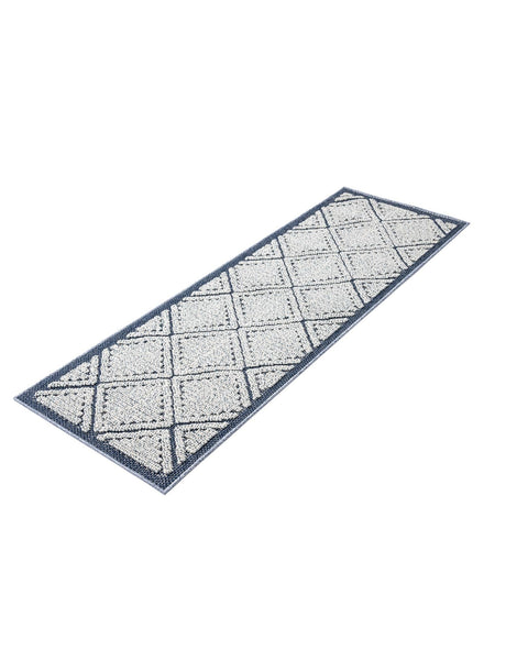 Navy Blue 2' x 6' 1 Symphony Outdoor Runner Area Rug Weather Resistant for Patio, Deck, Terrace, Balcony, Porch Durable Outside Carpet for Sale at Rug Engine