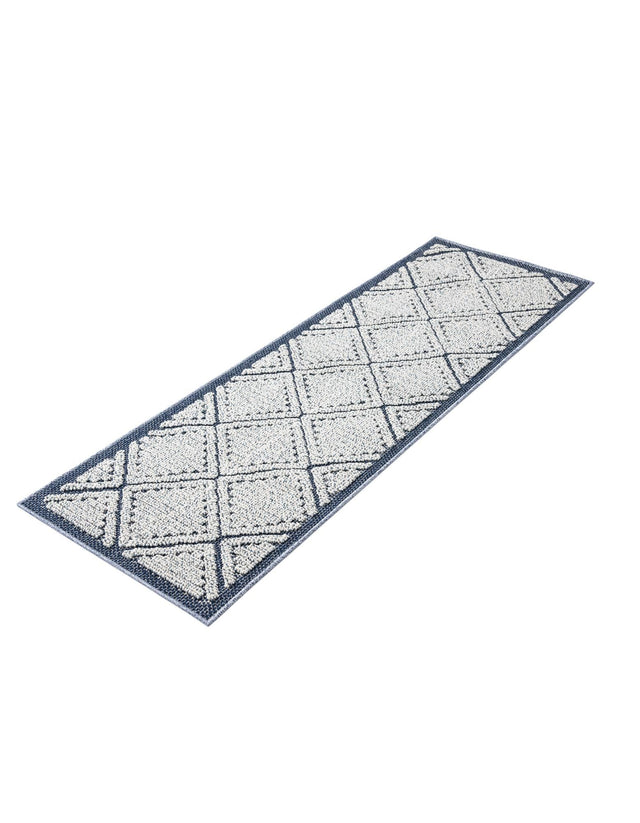 Navy Blue 2' x 6' 1 Symphony Outdoor Runner Area Rug Weather Resistant for Patio, Deck, Terrace, Balcony, Porch Durable Outside Carpet for Sale at Rug Engine