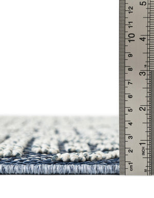Navy Blue 2' x 6' 1 Symphony Outdoor Runner Area Rug Weather Resistant for Patio, Deck, Terrace, Balcony, Porch Durable Outside Carpet for Sale at Rug Engine