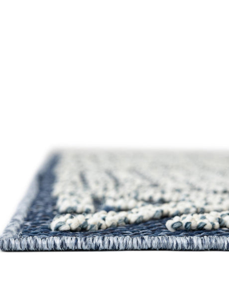 Navy Blue 2' x 6' 1 Symphony Outdoor Runner Area Rug Weather Resistant for Patio, Deck, Terrace, Balcony, Porch Durable Outside Carpet for Sale at Rug Engine