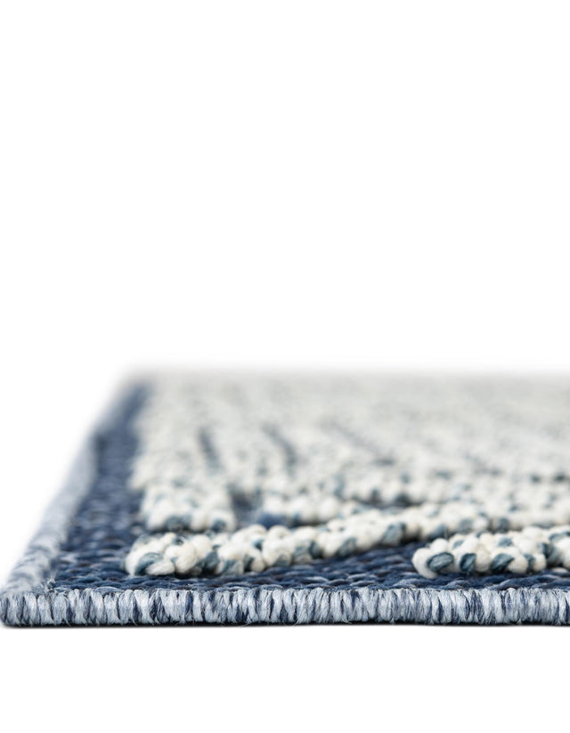 Navy Blue 2' x 6' 1 Symphony Outdoor Runner Area Rug Weather Resistant for Patio, Deck, Terrace, Balcony, Porch Durable Outside Carpet for Sale at Rug Engine