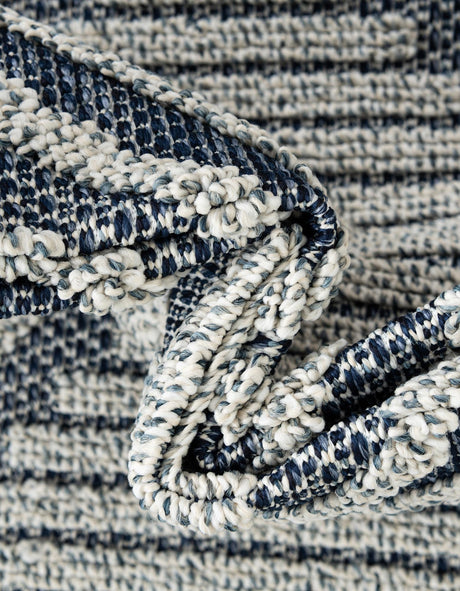 Navy Blue 2' x 6' 1 Symphony Outdoor Runner Area Rug Weather Resistant for Patio, Deck, Terrace, Balcony, Porch Durable Outside Carpet for Sale at Rug Engine