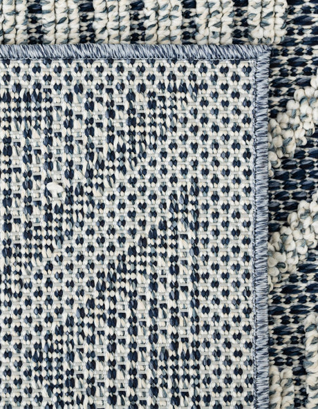 Navy Blue 2' x 6' 1 Symphony Outdoor Runner Area Rug Weather Resistant for Patio, Deck, Terrace, Balcony, Porch Durable Outside Carpet for Sale at Rug Engine