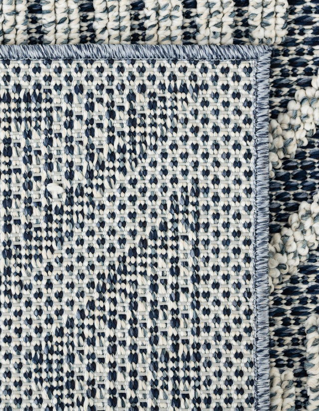 Navy Blue 2' x 6' 1 Symphony Outdoor Runner Area Rug Weather Resistant for Patio, Deck, Terrace, Balcony, Porch Durable Outside Carpet for Sale at Rug Engine