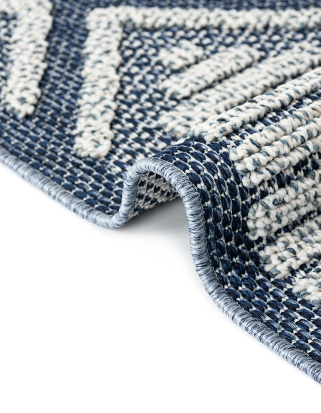 Navy Blue 2' x 6' 1 Symphony Outdoor Runner Area Rug Weather Resistant for Patio, Deck, Terrace, Balcony, Porch Durable Outside Carpet for Sale at Rug Engine