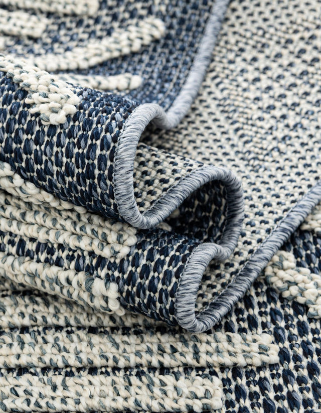 Navy Blue 2' x 6' 1 Symphony Outdoor Runner Area Rug Weather Resistant for Patio, Deck, Terrace, Balcony, Porch Durable Outside Carpet for Sale at Rug Engine
