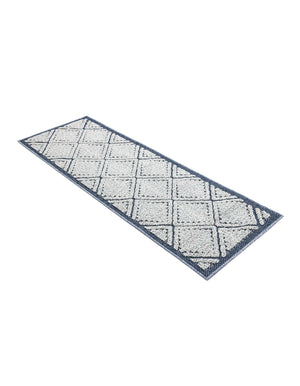 Navy Blue 2' x 6' 1 Symphony Outdoor Runner Area Rug Weather Resistant for Patio, Deck, Terrace, Balcony, Porch Durable Outside Carpet for Sale at Rug Engine