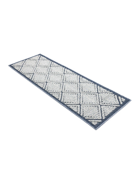 Navy Blue 2' x 6' 1 Symphony Outdoor Runner Area Rug Weather Resistant for Patio, Deck, Terrace, Balcony, Porch Durable Outside Carpet for Sale at Rug Engine