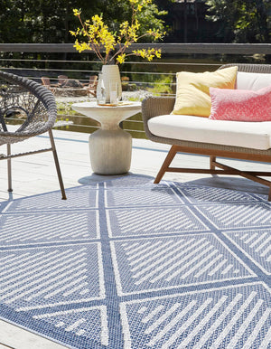 Navy Blue 8' x 8' Symphony Outdoor Square Rug