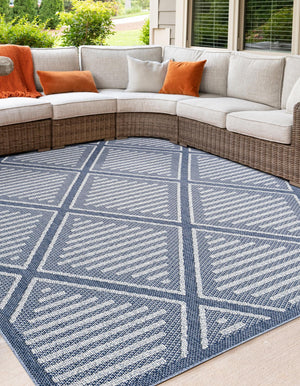 Navy Blue 8' x 8' Symphony Outdoor Square Rug
