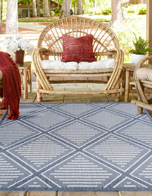 Navy Blue 8' x 8' Symphony Outdoor Square Rug