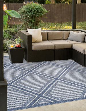 Navy Blue 8' x 8' Symphony Outdoor Square Rug