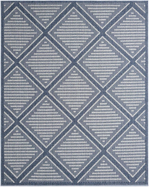 Navy Blue 8' x 10' Symphony Outdoor Rectangle Rug
