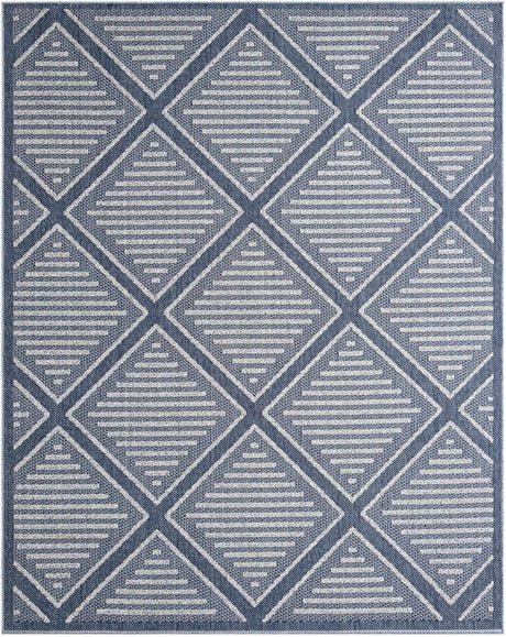 Navy Blue 8' x 10' Symphony Outdoor Rectangle Rug