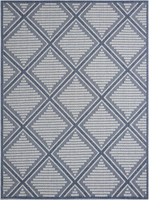 Navy Blue 9' x 12' Symphony Outdoor Rectangle Area Rug Weather Resistant for Patio, Deck, Terrace, Balcony, Porch Durable Outside Carpet for Sale at Rug Engine
